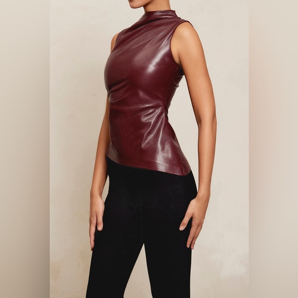 House of CB Burgundy Crop Top - Picture 4 of 5